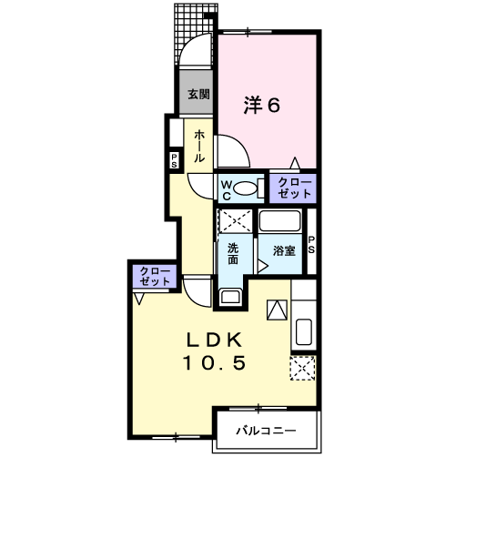 プロムナード3番館(1LDK/1階)の間取り写真