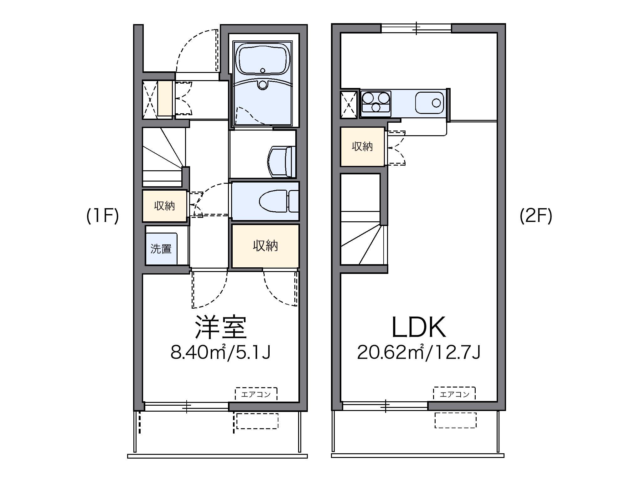 レオネクストFCブラボーA(1LDK/1階)の間取り写真