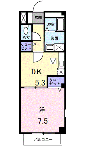 名鉄名古屋本線 名鉄岐阜駅 バス乗車時間：21分 則武小学校前停バス停で下車 徒歩2分 2階建 築22年(1DK/1階)の間取り写真