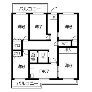 リバーサイド鎌倉(5LDK/6階)の間取り写真