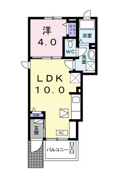 サラフィーネ(1LDK/1階)の間取り写真