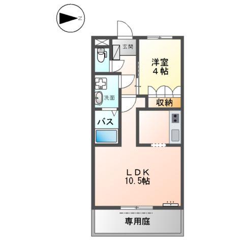 ジュビレーション(1LDK/1階)の間取り写真