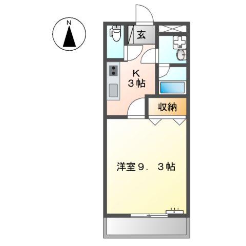 コーポ花館(1K/1階)の間取り写真