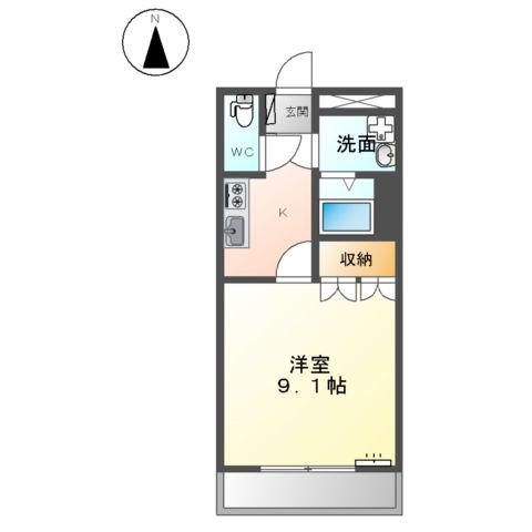 グランドビラ・コート(1K/2階)の間取り写真