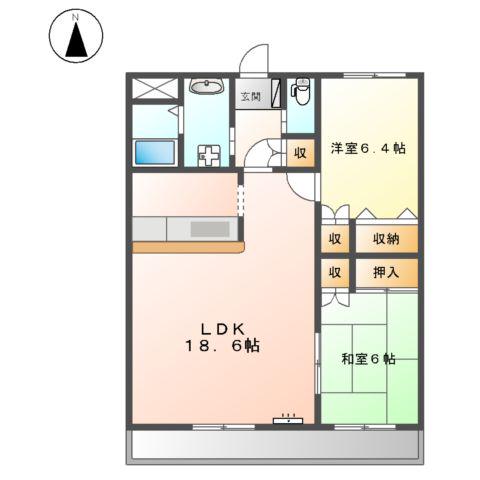 エイレーネ(2LDK/3階)の間取り写真