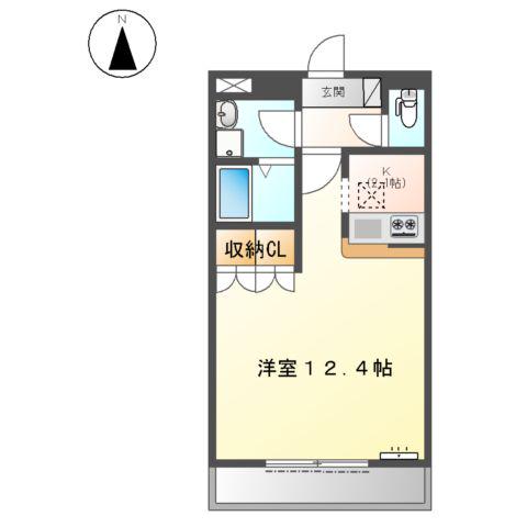 アクアライフ・エムズ(1K/1階)の間取り写真