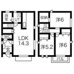 名鉄各務原線 田神駅 徒歩30分 2階建 築12年(3LDK)の間取り写真