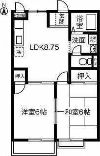KSHOUSE A(2LDK/1階)の間取り写真
