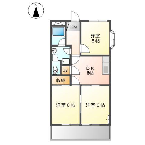 らぴあす80(3DK/3階)の間取り写真