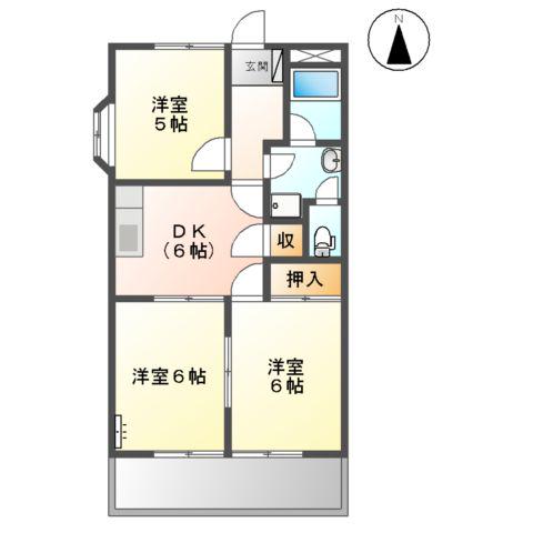 らぴあす80(3DK/3階)の間取り写真