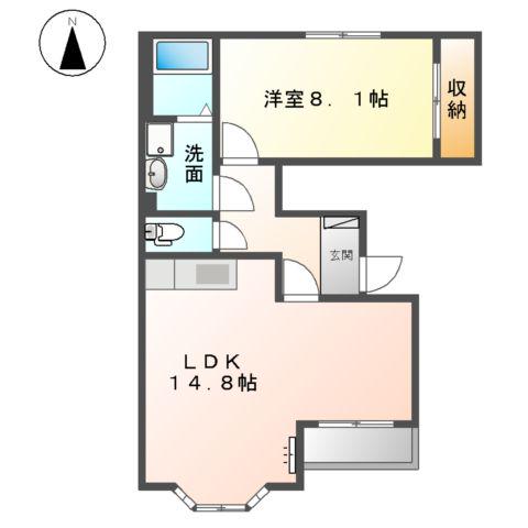 WILL PARK(1LDK/1階)の間取り写真