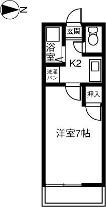 ジョイフル(1K/1階)の間取り写真