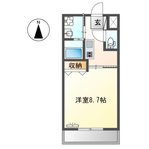 プランドール(1K/2階)の間取り写真