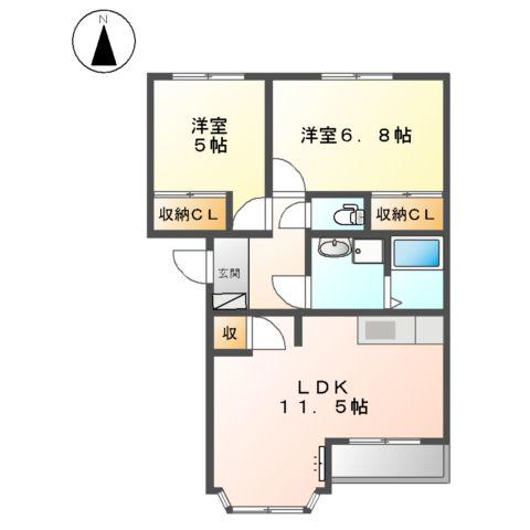 ウィルレジデンス(2LDK/1階)の間取り写真