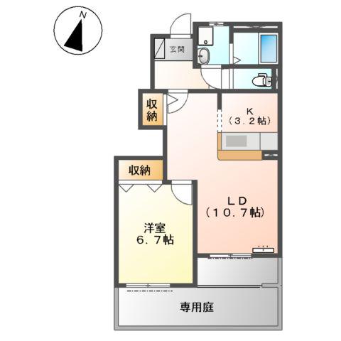 グリーンベル日吉(1LDK/1階)の間取り写真