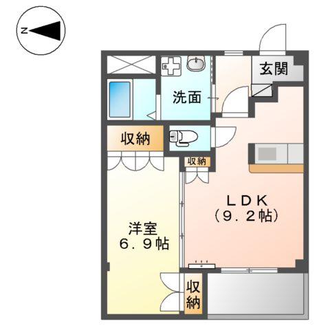 ソラーク(1LDK/2階)の間取り写真