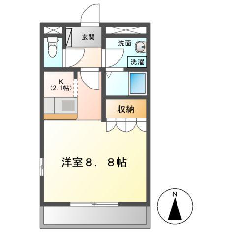 アペックス・ハイム(1K/1階)の間取り写真