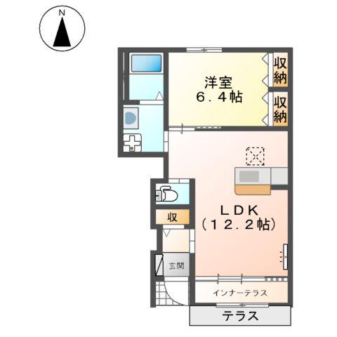 サンフィットⅢ(1LDK/1階)の間取り写真