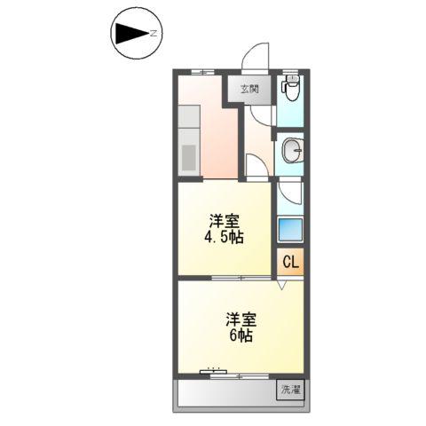 アーバンハウスTAKADA(2K/2階)の間取り写真