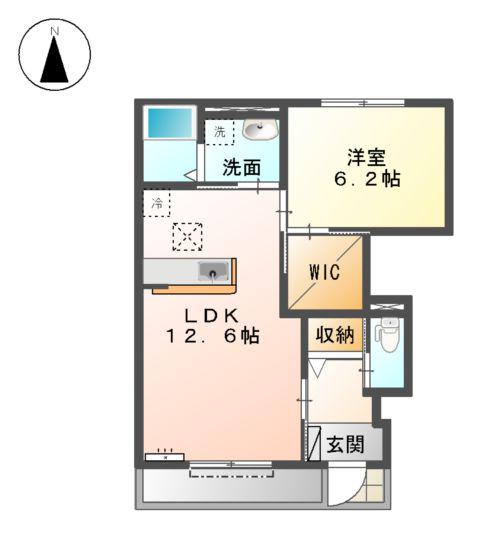 ボヌール・ハル(1LDK/1階)の間取り写真