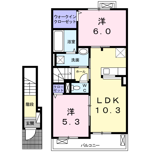 エアリーⅡ(2LDK/2階)の間取り写真