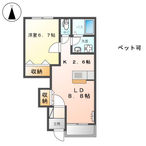 グラン・コンフォール(1LDK/1階)の間取り写真