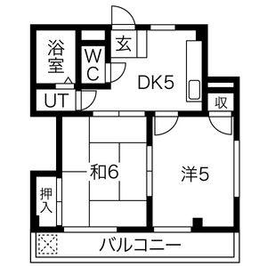 シンコーハイツ(2DK/3階)の間取り写真