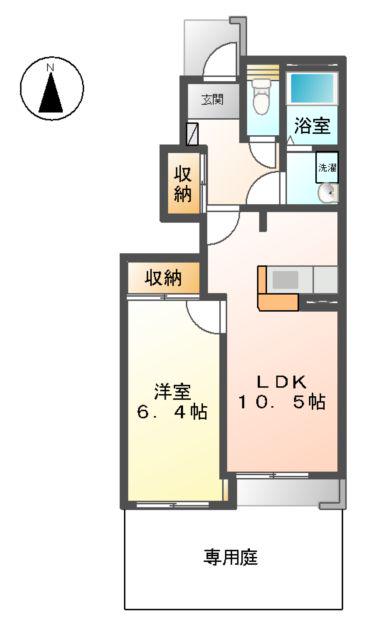 アモローソ雲竜(1LDK/1階)の間取り写真