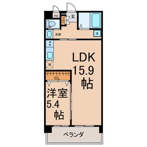 マイタウン錦町(1LDK/3階)の間取り写真