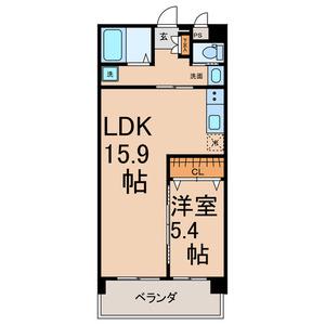 マイタウン錦町(1LDK/3階)の間取り写真