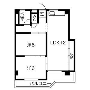 ラヴィエール笠松(2LDK/2階)の間取り写真