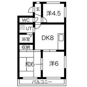 カルフール則武(3DK/3階)の間取り写真