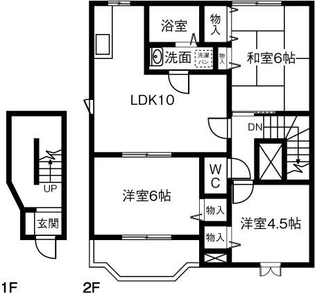 フレッサB(3LDK/2階)の間取り写真