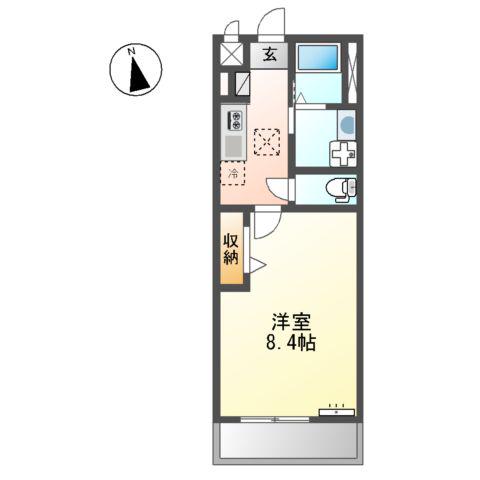 ELEGANZ(1K/1階)の間取り写真