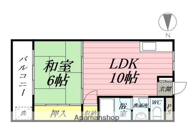 レジデンス鷲見(1LDK/2階)の間取り写真
