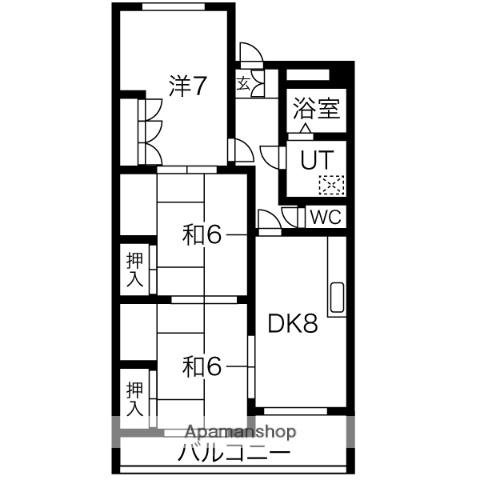 ハイツ本郷(3DK/2階)の間取り写真