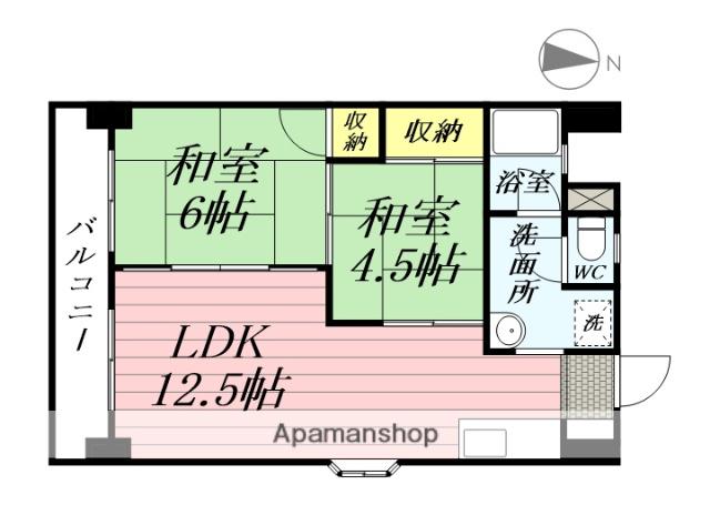 ハイタウンみずほⅡ(2LDK/2階)の間取り写真