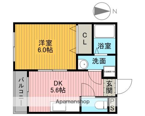 壹進荘(1DK/2階)の間取り写真