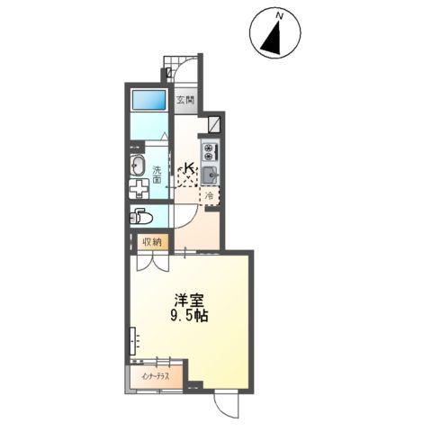 LE BOIS (1K/1階)の間取り写真