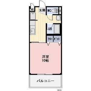 アイリスⅠ(1K/1階)の間取り写真