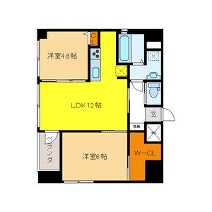 AZMOND(2LDK/8階)の間取り写真