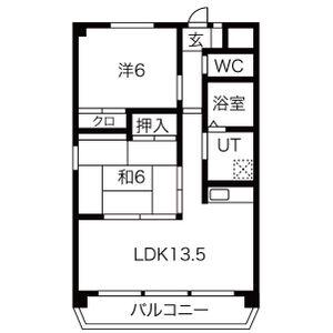 エスポワール本今(2LDK/3階)の間取り写真