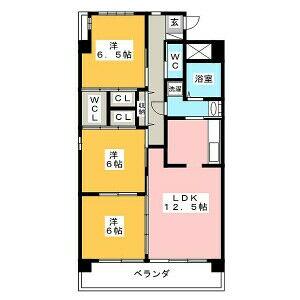 ラ・ポーゼ・ロワイヤル(3LDK/7階)の間取り写真