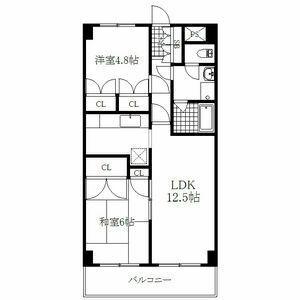 ナガラアンクレー(2LDK/3階)の間取り写真