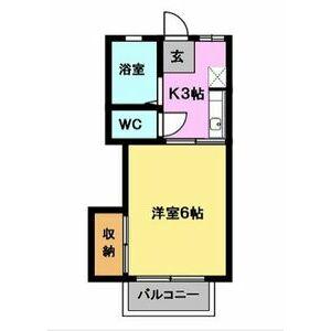 アーバン折立 北棟(1K/2階)の間取り写真