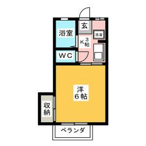 アーバン折立 南棟(1K/1階)の間取り写真