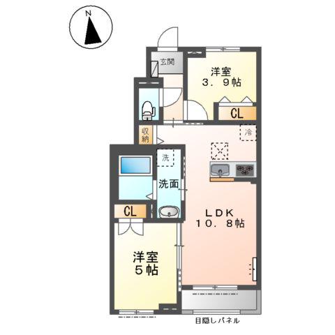 スターグレイス ケイ B棟(2LDK/1階)の間取り写真