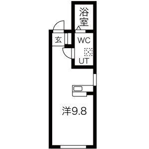 ディスティーノ野一色(ワンルーム/B1階)の間取り写真