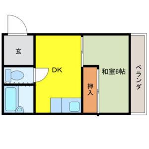 コーポアサノ(1K/3階)の間取り写真