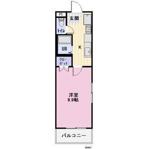 エルハウス(1K/2階)の間取り写真